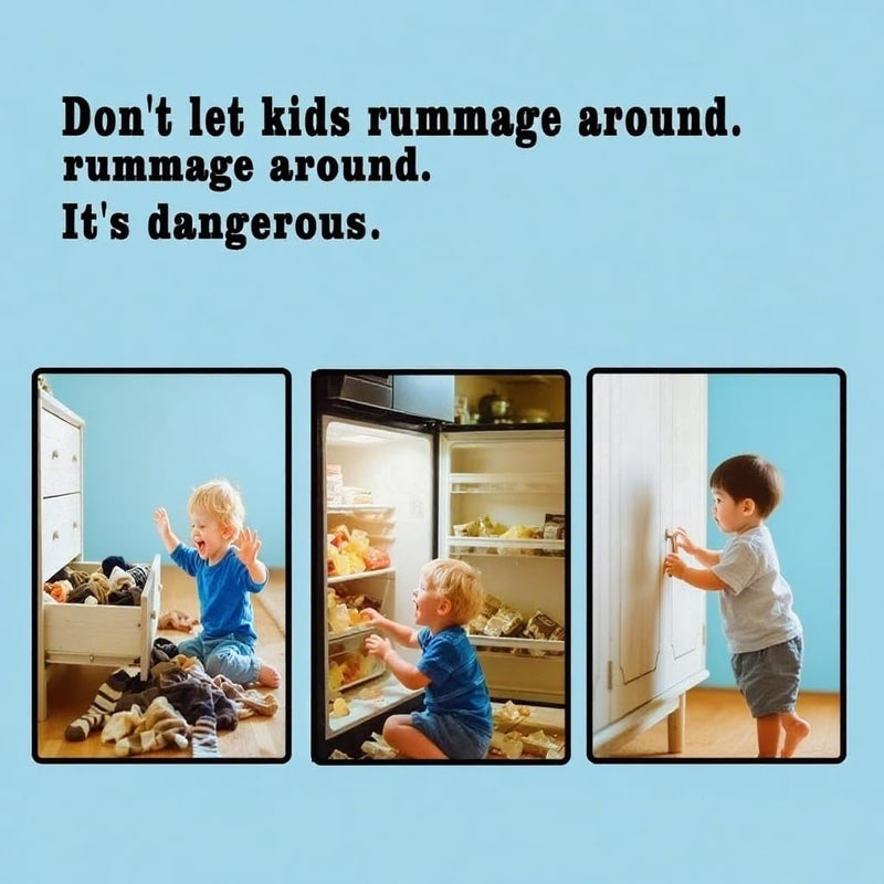 Cabinet lock baby protection 6pack multipurpose tape lock drawer quick adhesive cabinet drawer door lock no screws or magnets suitable for furniture kitchen oven bathroom seats - Image 3