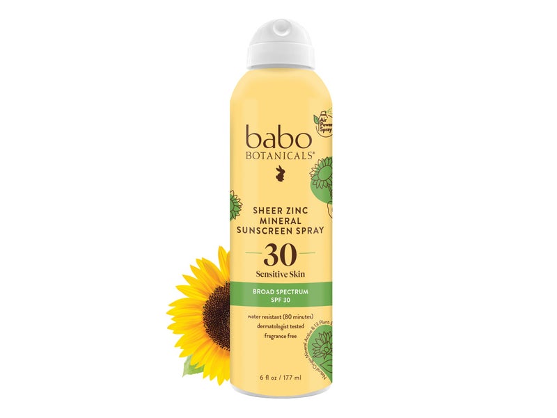 Babo Botanicals بابل بوتانيكالز رذاذ واقي شمس شفاف زنك مستمر SPF30 - أكسيد الزنك الطبيعي - للبشرة الحساسة جداً - مقاوم للماء - نباتي - خالي من العطور - رذاذ يعمل بالهواء - لجميع الأعمار - Image 1