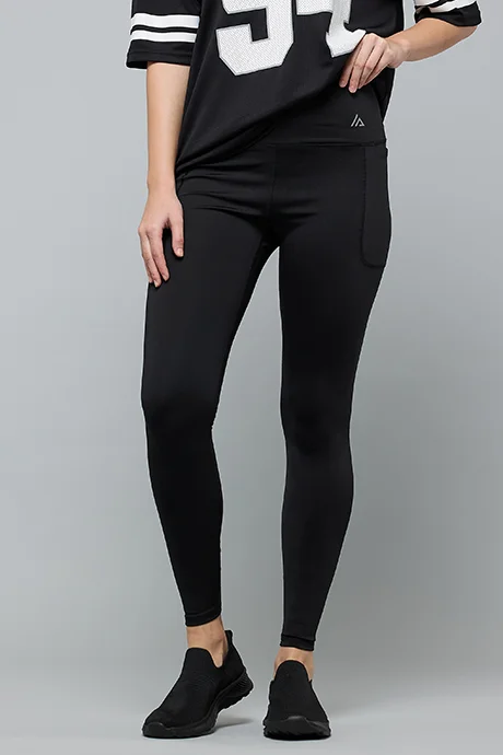 أر أند بي Solid Leggings with Elastic Waist