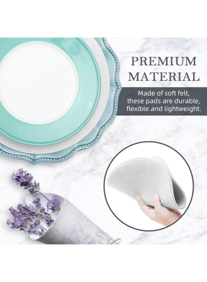 AIWANTO 48-Piece Felt Plate Dividers – Round Felt Dish Protectors in 3 Sizes for Stacking, Storing & Packing Cookware, Prevent Scratches, White - Image 4