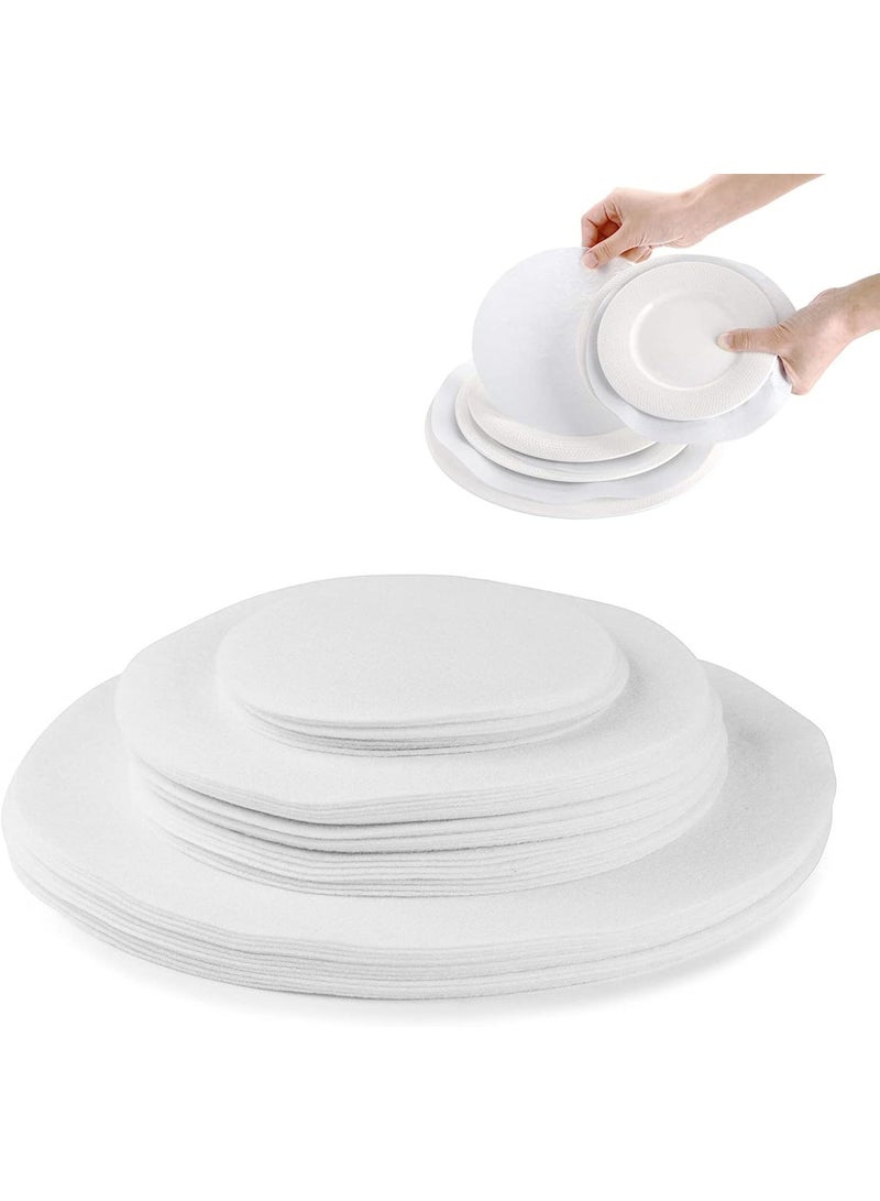 AIWANTO 48-Piece Felt Plate Dividers – Round Felt Dish Protectors in 3 Sizes for Stacking, Storing & Packing Cookware, Prevent Scratches, White - Image 1