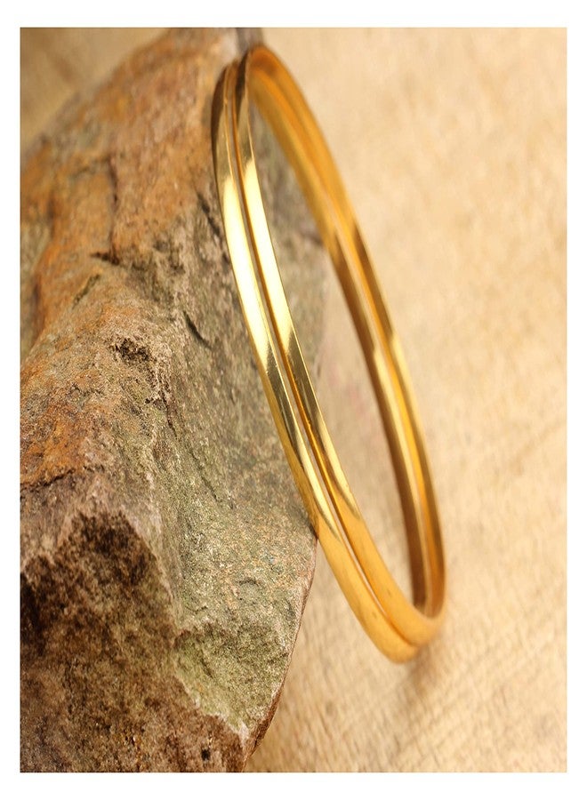 Jfl - Jewellery For Less Ethnic Fusion One Gram Gold Plated Bangle Set for Women - Image 2