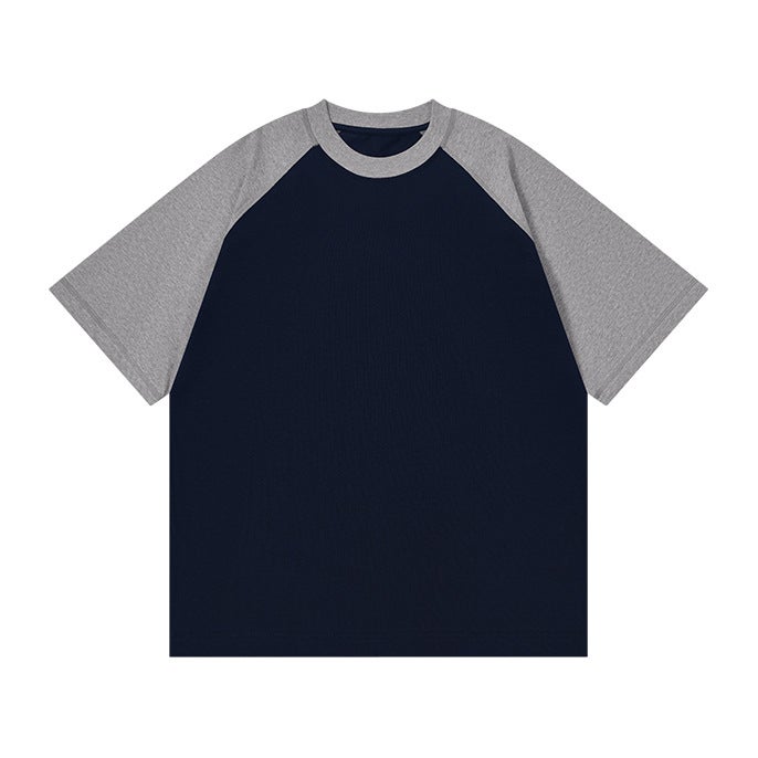 Summer new 230g ice cool sunscreen short sleeve T-shirt womens Japanese retro loose raglan sleeve contrast T-shirt top white green - Image 3