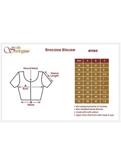 Studio Shringaar Studio Shringaar Women's Benaras Brocade Short Sleeves Readymade Saree Blouse,(Dark Maroon,36)  - Image 5