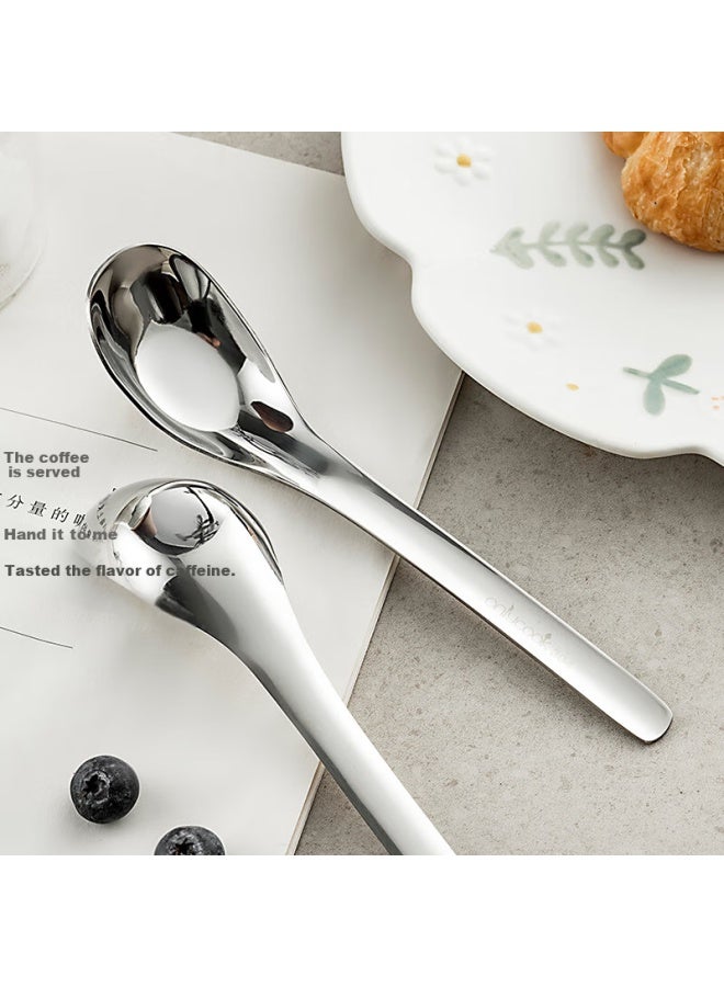 Onlycook 304 Stainless Steel Spoons, Baby Feeding Spoons, Mixing Spoons, Small Spoons, Soup Spoons, Rice Spoons, Long-handled Dining Spoons And Soup Spoons, Pack Of 2 - Image 3