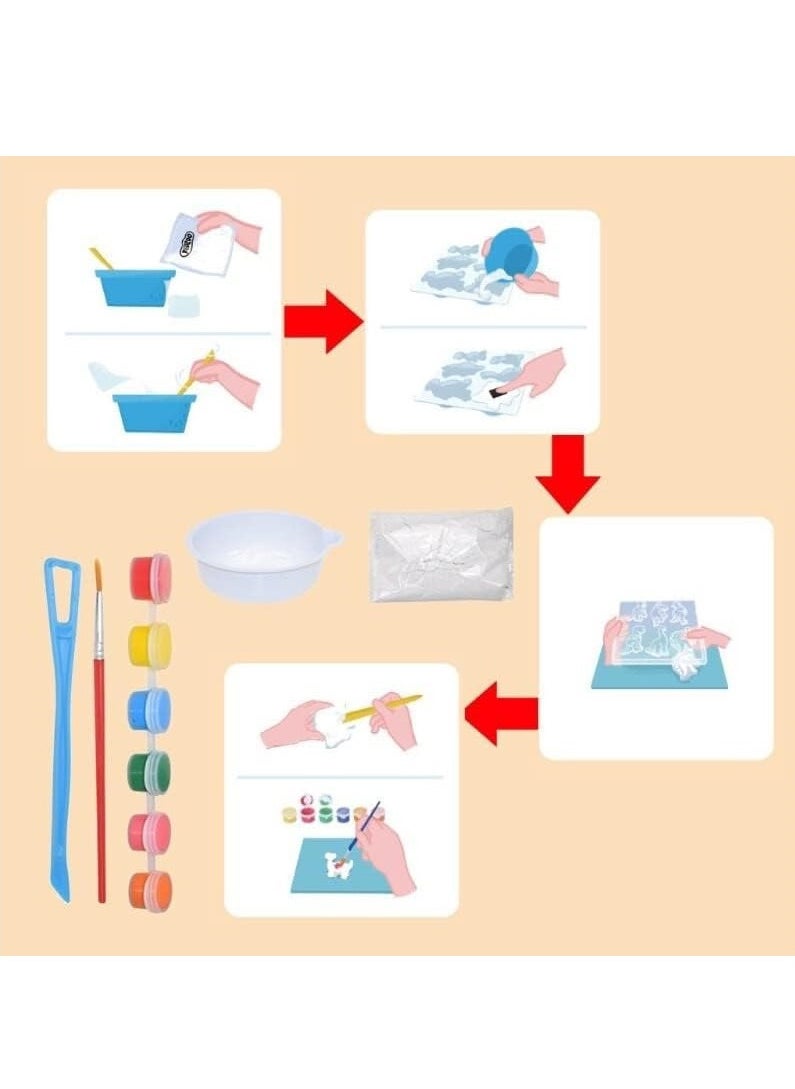 UKR UKR Mould and Paint Wild Animals Fridge Magnet DIY Kit – 6-Piece Kids Painting Art & Craft Plaster Toys | Fun Creative Activity for Children | Educational Craft Set for Kids  - Image 4