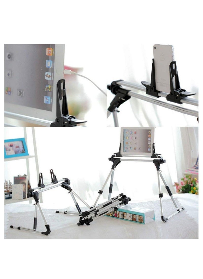 ELTRAZONE - Tablet Holder 360 Adjustable Phone/Tablet Stand with Steel Arm Lazy Mount Tablet Clamp for All 4"-10.5" Phones Tablet Switch for Gaming Watching Video Chatting - Image 1