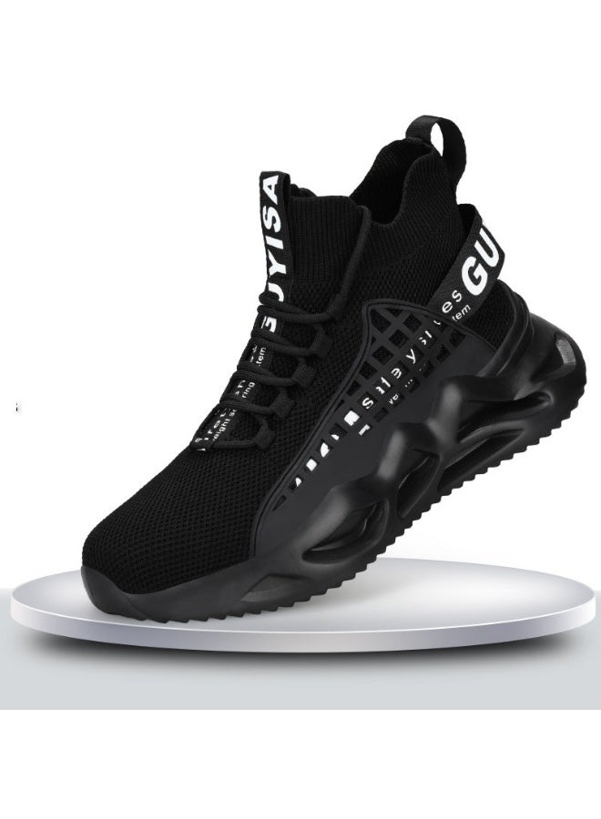 NIBEMINENT High-top Four Seasons Models Safety Shoes Steel Head Anti-smash Shock-absorbing Work Shoes Breathable - Image 1
