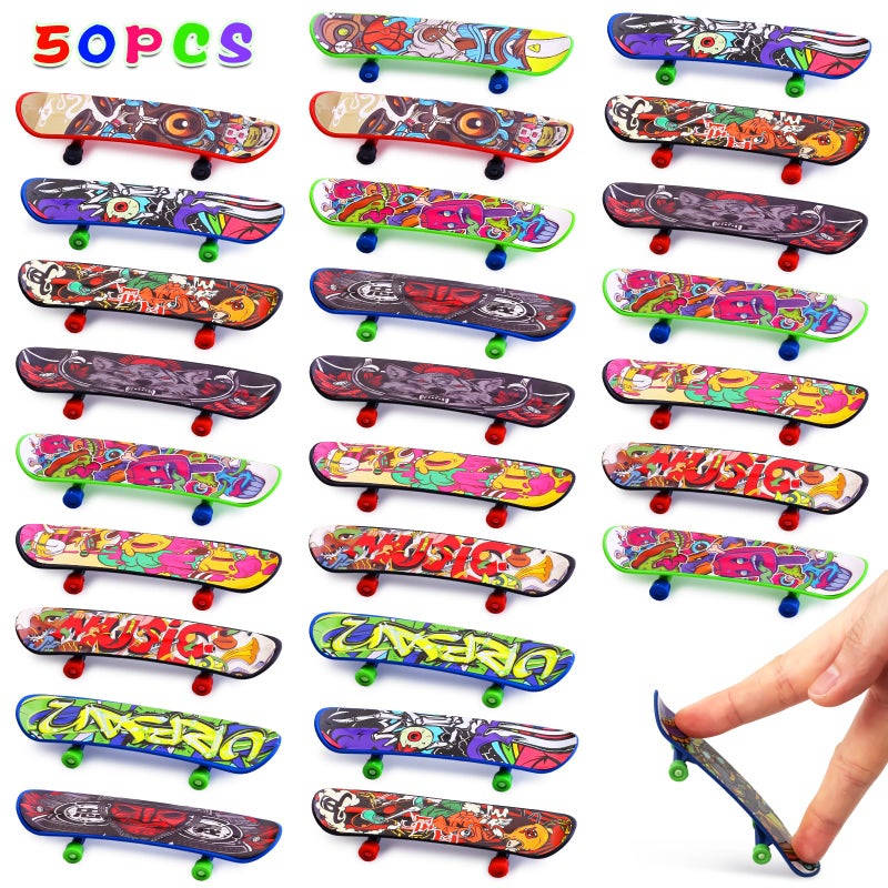 POPLAY 50 PCS Mini Finger Skateboards Party Favors Easter Gifts Beginner Practice Set for Kids Adults Finger Boards Toy Easter Classroom Prizes Exchange Gifts - Image 3