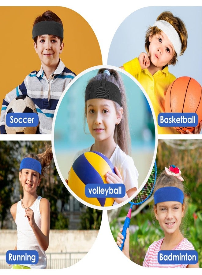 Dimeho 3 Pcs Kids Sports Headbands Boys Girls Athletic Elastic Sweatbands Children Soft Moisture Wicking Hairband Absorbing Sweat Band for Football Basketball Running Tennis - Image 5