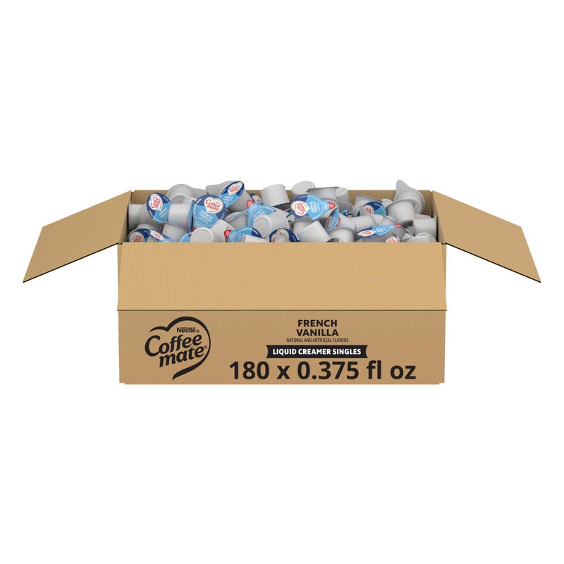 نسكافيه كوفي ميت كريمة قهوة بنكهة الفانيليا الفرنسية سائلة عبوات فردية غير ألبان بدون تبريد 0375 أونصة سائلة عبوات مجموعة من 180