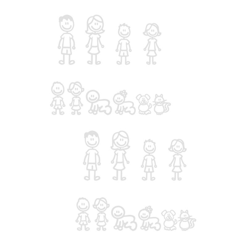 20 pcs Car Stickers with Pet Car Decal Sticker for Bumper (White) - Image 1