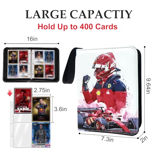 WTVIDAS 400 Pockets Race Card Binder for Trading Cards,Portable Waterproof Storage Bag with Removable Sleeves for Sports Cards Collectors - Image 3