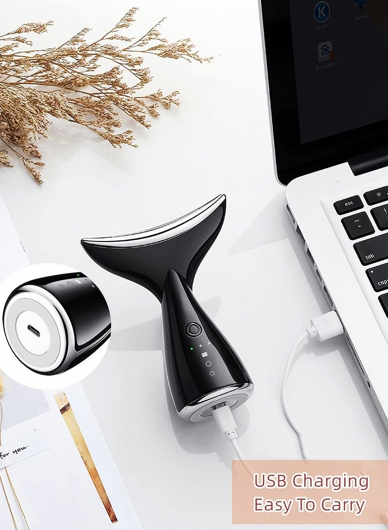 Excefore Facial Neck Massager, Portable Massager for Skin Care Electric Face Rhytidectomy Kit with 45 ±5℃ Heat 3 Massage Modes, Wrinkles Appearance Removal and Tightening - Image 5