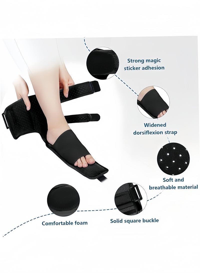 Plantar Fasciitis Night Splint, Adjustable Relief Braces for Foot Drop, Achilles Tendonitis & Heel Pain, Ergonomic Foot Brace for Women & Men, One Size (Black) - Image 3