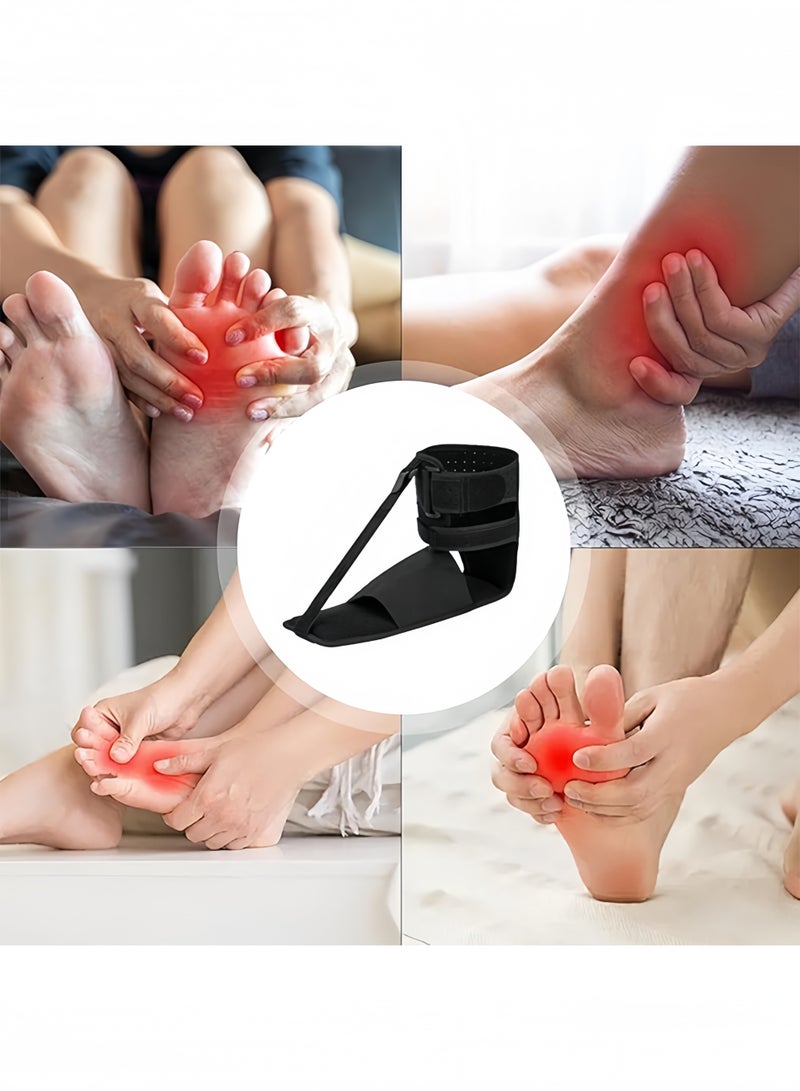 Plantar Fasciitis Night Splint, Adjustable Relief Braces for Foot Drop, Achilles Tendonitis & Heel Pain, Ergonomic Foot Brace for Women & Men, One Size (Black) - Image 4
