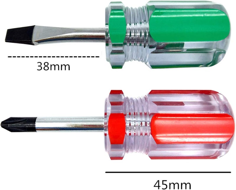 Buspoll Stubby Screwdriver – Compact Short Screwdriver for Tight Spaces, Durable Chrome-Plated Steel Construction, Easy to Use, Versatile Tool. - Image 2