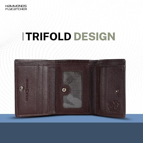 HAMMONDS FLYCATCHER Croc Brown Wallets for Man - Trifold Genuine Leather Men Wallet, RFID Protection, 5 Card Slots, 2 ID Windows, Currency Slots, Snap Button Closure, Gift Box Included, Gift for Men - Image 4