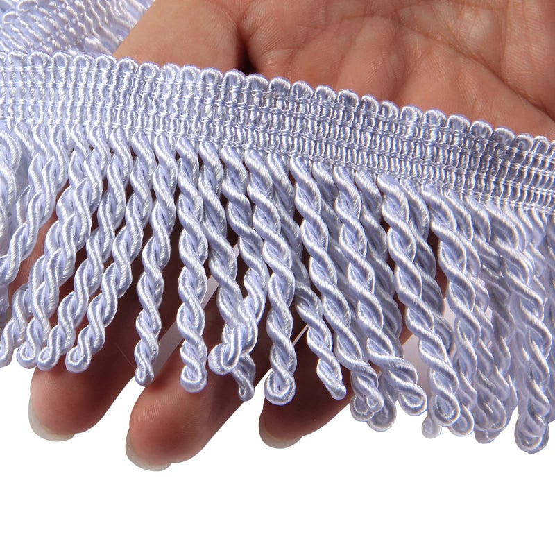 حواف ستارة هيدونغ هيكسي حواف بوليون 510 ياردة × 25 بوصة trims قماش للخياطة DIY زينة للستائر والأرائك والملابس بيضاء 10 ياردة