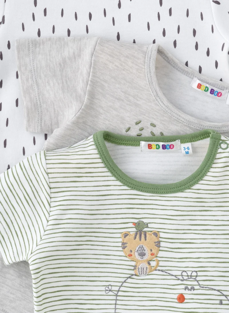 Boo Boo BooBoo Kids Jungle Range 3 Pk Tees