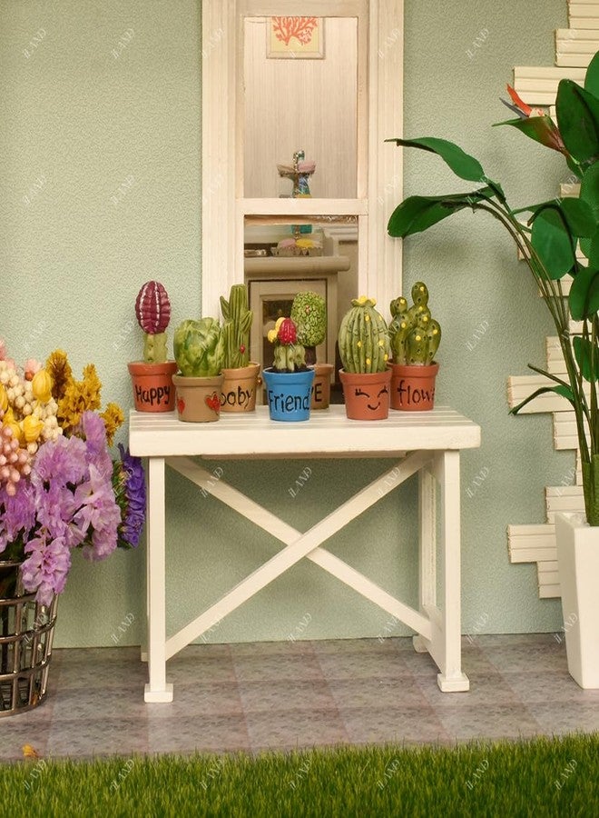 iLAND Dollhouse Furniture of Wooden Table for Doll House Garden Decor, Miniature Dollhouse Accessories Tiny Table Model on 1/12 Scale - Image 3