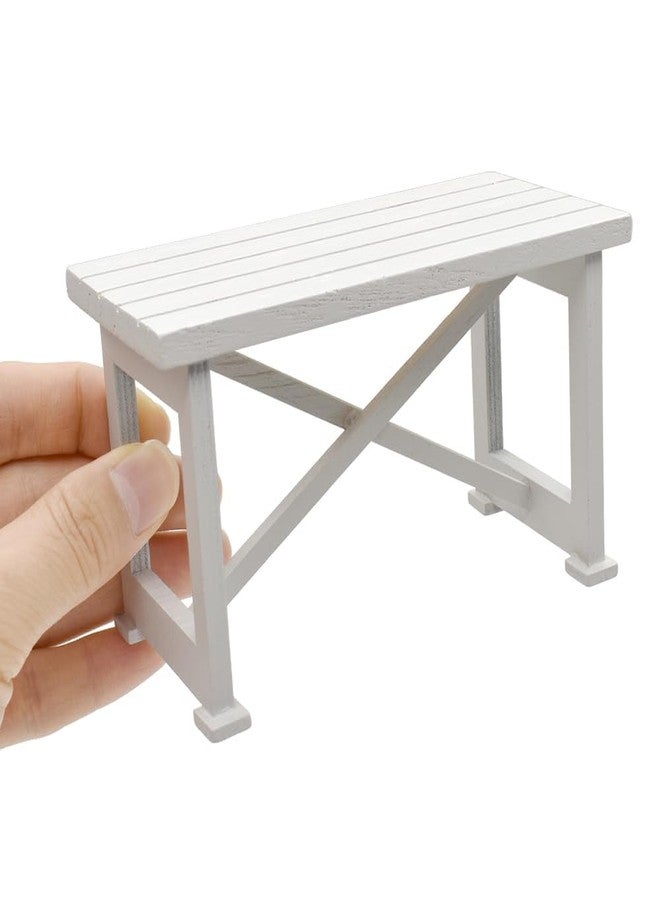 iLAND Dollhouse Furniture of Wooden Table for Doll House Garden Decor, Miniature Dollhouse Accessories Tiny Table Model on 1/12 Scale - Image 1
