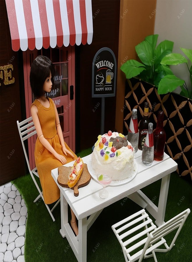 iLAND Dollhouse Furniture of Wooden Table for Doll House Garden Decor, Miniature Dollhouse Accessories Tiny Table Model on 1/12 Scale - Image 4