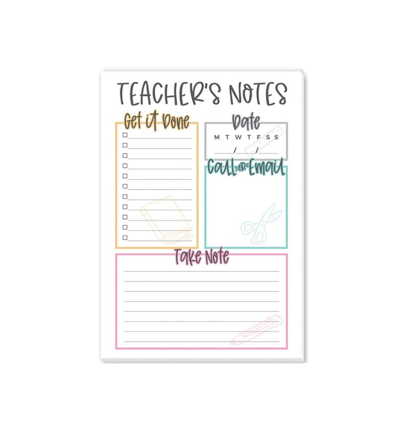 Tiny Expressions Teacher Notepad - Teacher To Do List Note Pad - Stationary Classroom Must Haves for Elementary and Middle School - Teacher Appreciation Gifts for Women - Image 1