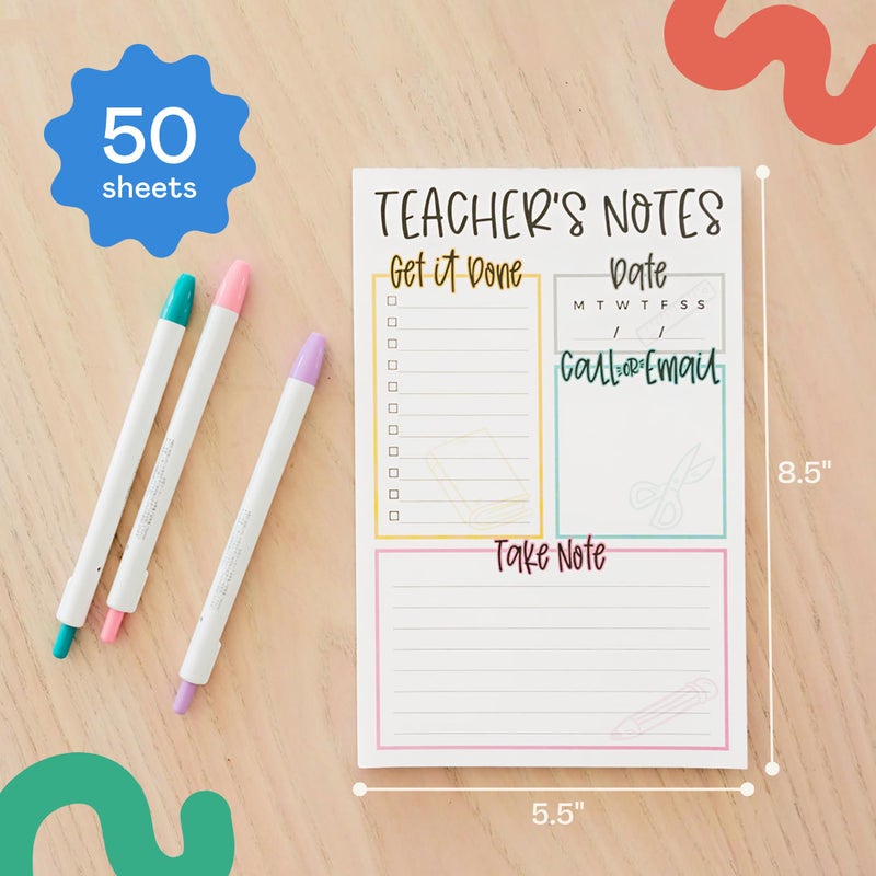 Tiny Expressions Teacher Notepad - Teacher To Do List Note Pad - Stationary Classroom Must Haves for Elementary and Middle School - Teacher Appreciation Gifts for Women - Image 2