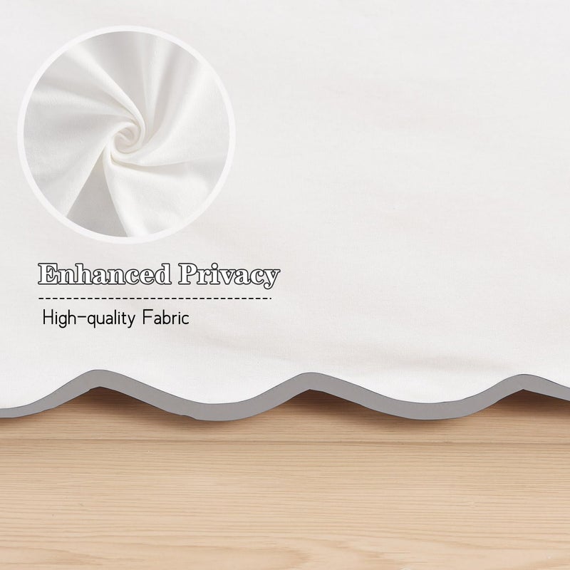 Hi -G HIG Off White Chic King Bed Skirt - Easy Fit Scallop Edge Pleated Bedskirts, 14 Inch Drop Anti-Slip Dust Ruffle, Thick Fabric for Enhanced Privacy, Pre-Washed for Long-Lasting Use(N60022) - Image 5