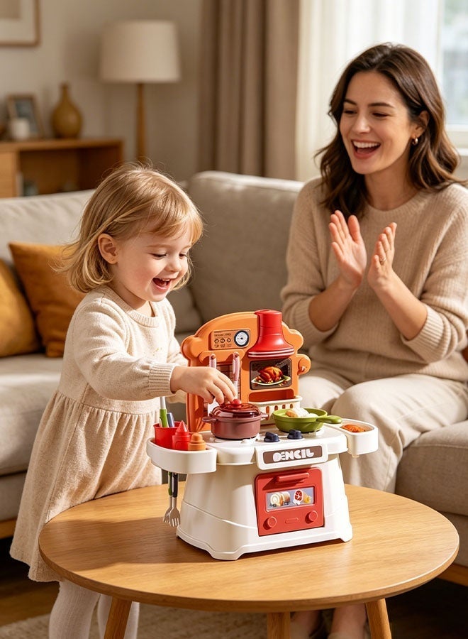 Kids Kitchen Playset Children's  Play Kitchen Toy Lightweight Mini  Pretend Toddler Kitchen Playset with Play Food Toy Kitchen Accessories Kitchen Role Play Cookware Indoor DIY Toy Set Play House Toys Set  The Complete Little Chef's Playset for Kids and Babies to Learn and Play for 3 4 5 6 Years Old - Image 3