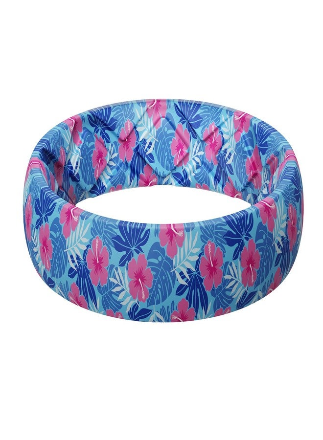 Egnaro Women's Silicone Statement Rings, 5.2mm Wide 2mm Thick Rubber Printed Floral Bands For Her Size 4-12 - Image 1