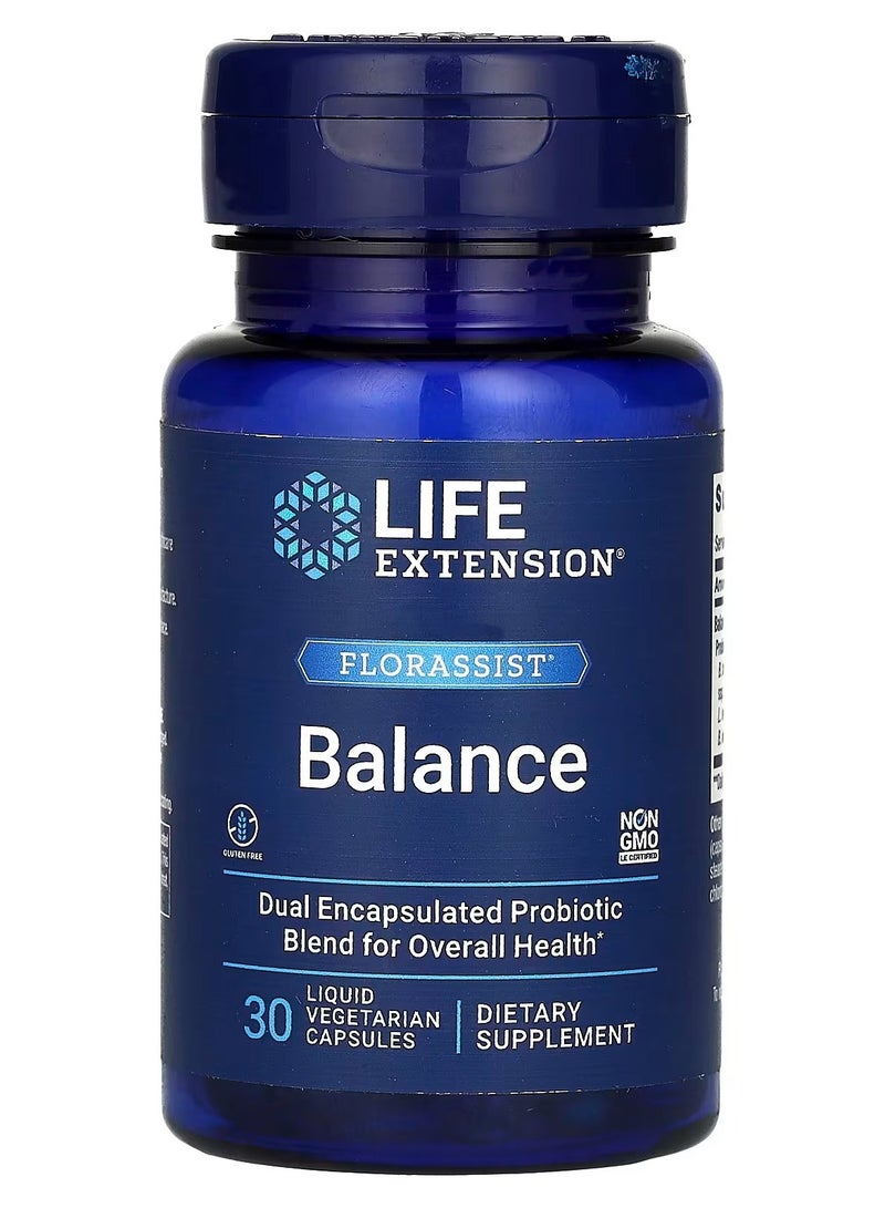 Life Extension, FLORASSIST, Balance, 30 Liquid Vegetarian Capsules - Image 1
