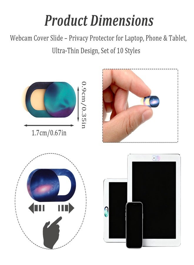 Brvlsoc Camera Cover Slide (10-Pack) - Ultra-Thin Colorful Privacy Webcam Stickers for MacBook, iPad, Laptop & Tablet - 0.7mm Slim Protector - Image 2