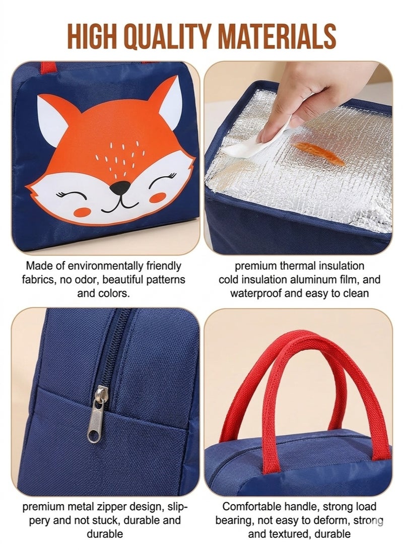 FALMER Cute Cartoon Insulated Lunch Bag – Reusable Thermal Food Storage Bag with Double Insulation System (Keeps Food Hot or Cold for 4–5 Hours) – Waterproof and Leakproof Lunch Tote with Aluminum Foil Lining, Odor Resistant and Easy to Clean – Ideal for School, College, Work, Travel, Picnic, Beach, and Daily Use for Men, Women, and Kids - Image 5
