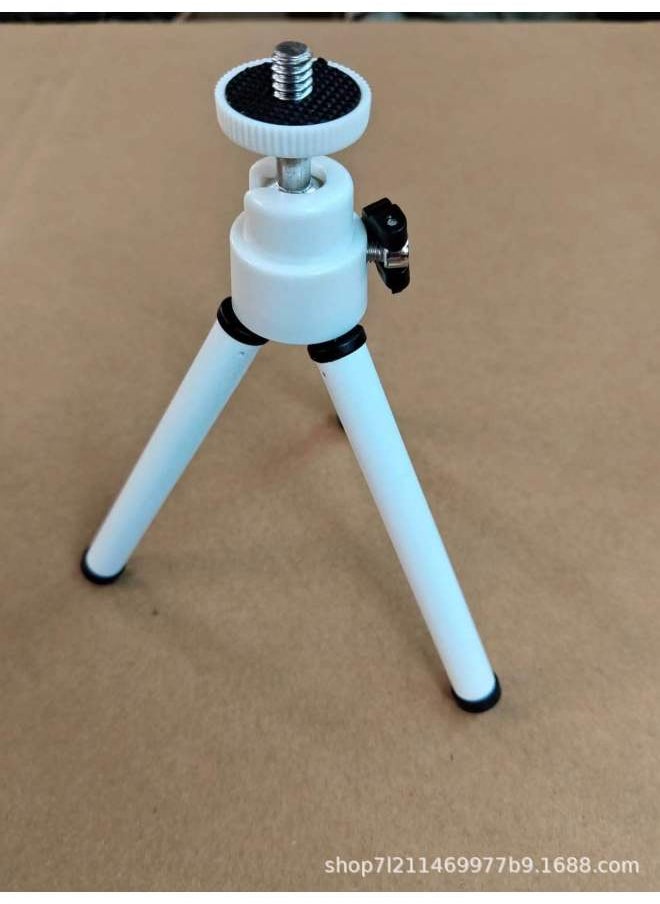 Generic Mobile Phone Selfie Tripod Mini Desktop Two-section Aluminum Tube Telescopic Bracket-Color:White  - Image 1
