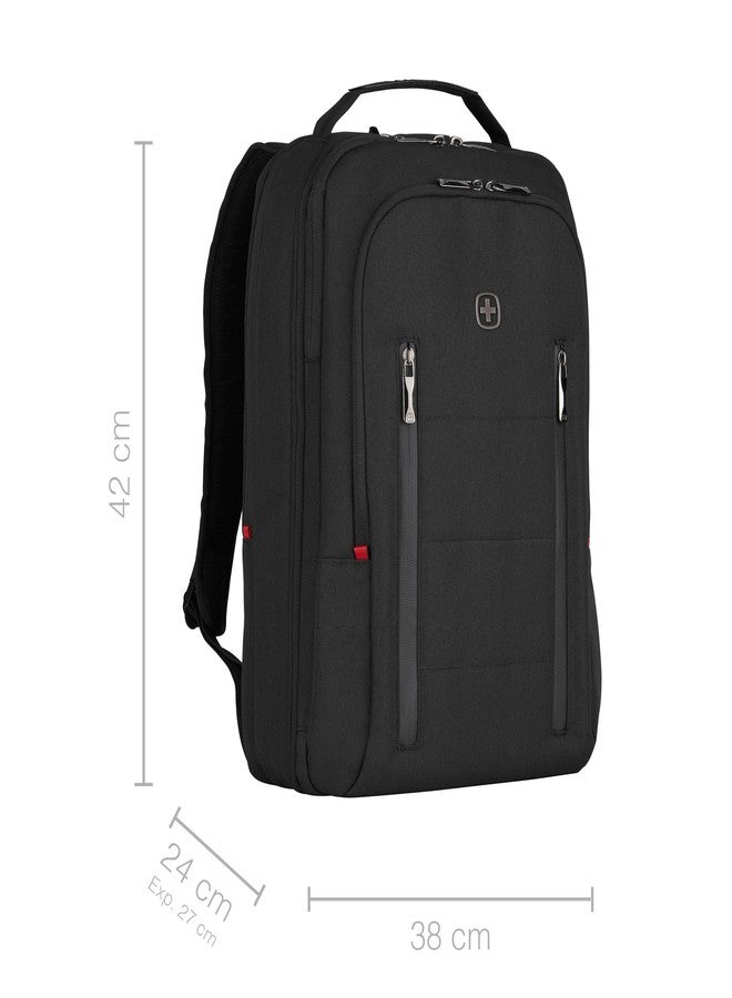 Wenger CITY TRAVELER Laptop Backpack for 16 Inch Laptop & 12 Inch Tablet Pocket, Doubles as an overnighter in Black (16 Litre)-blend of style & function, Swiss designed, 606490 - Image 3
