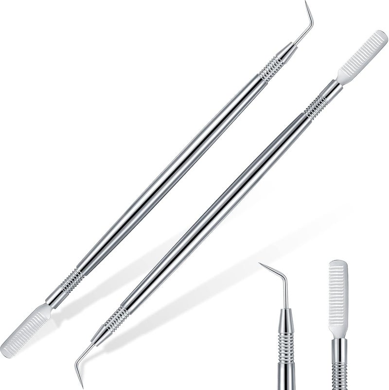 Chumia 2 Pieces Eyelash Lift Perm Tool Lash Separator Tint Tool Stainless Steel Metal Lash Lift Rods for Eyelash Eyebrow Perming Tinting Curling Extensions Supplies(Silver) - Image 1