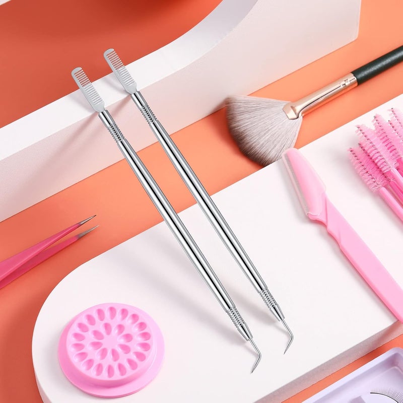Chumia 2 Pieces Eyelash Lift Perm Tool Lash Separator Tint Tool Stainless Steel Metal Lash Lift Rods for Eyelash Eyebrow Perming Tinting Curling Extensions Supplies(Silver) - Image 5