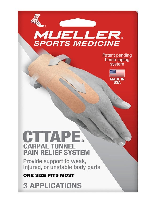 مولر شريط MUELLER الطبي الرياضي CTTape، شريط رياضي لتخفيف آلام متلازمة النفق الرسغي، دعم علاجي لالتهاب الأوتار والتهاب المفاصل، خالٍ من اللاتكس، 3 ضمادات للاستخدام لمرة واحدة - Image 2