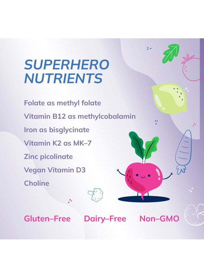 Wellness Resources سوبر ميني-مالتي - كبسولات متعددة الفيتامينات للأطفال قابلة للبلع مع ميثيل فولات، ميثيل ب12 وفيتامينات ب المساعدة للنمو، التركيز، وصحة الدماغ (120 كبسولة) - Image 3