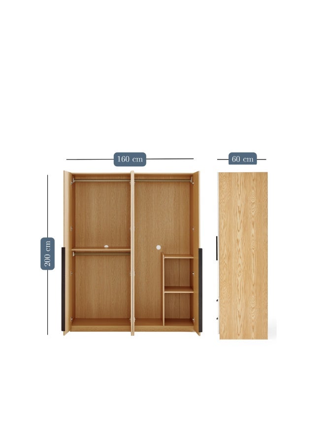 Modern Wardrobe MDF 160cm * 200cm - MZWD020 – 60L x 200H x 160W