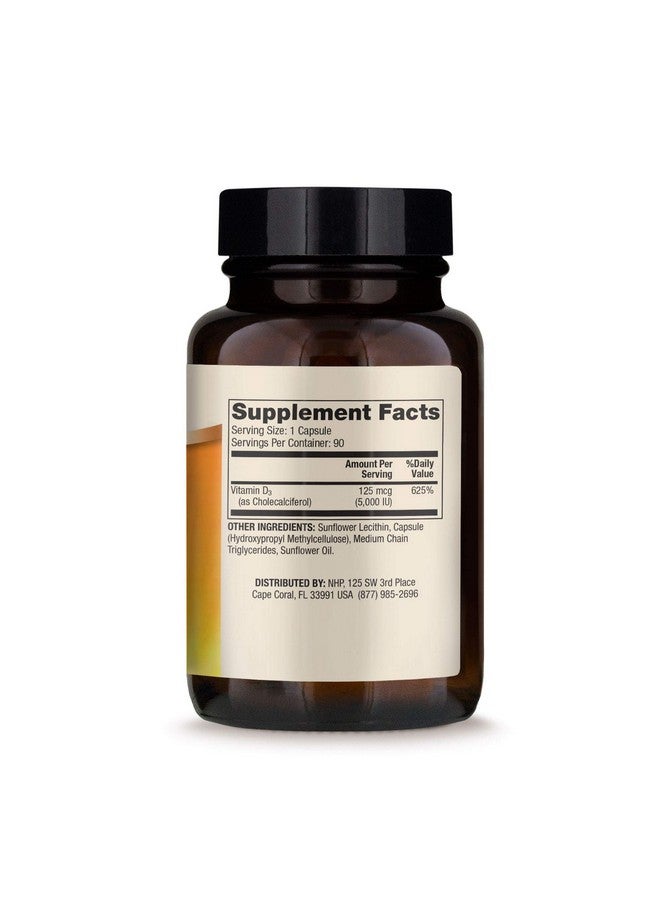 Liposomal Vitamin D3 Dietary Supplement 5000 Iu 90 Servings (90 Capsules) Supports Heart And Immune Health Non Gmo Soy Free Gluten Free