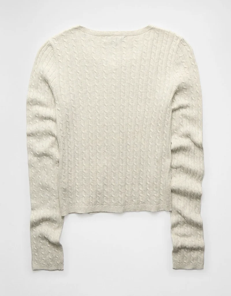 American Eagle  AE Cable-Knit Cardigan Sweater for Women | Best Price UAE