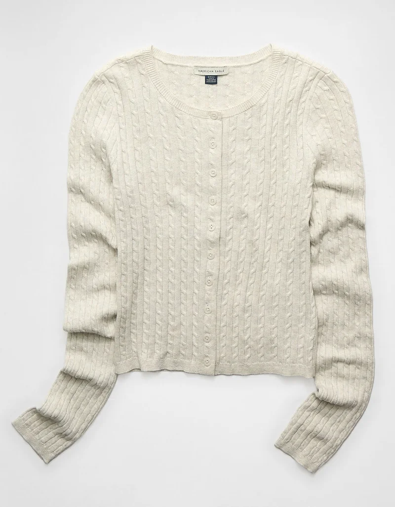AE Cable-Knit Cardigan Sweater