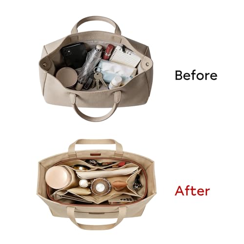 GIVLEFLY Purse Organizer Insert for Tote Bag, Large Bag Organizer Insert, Multi Pocket Handbag Organizer, Structured Purse Liner Shaper - Image 3
