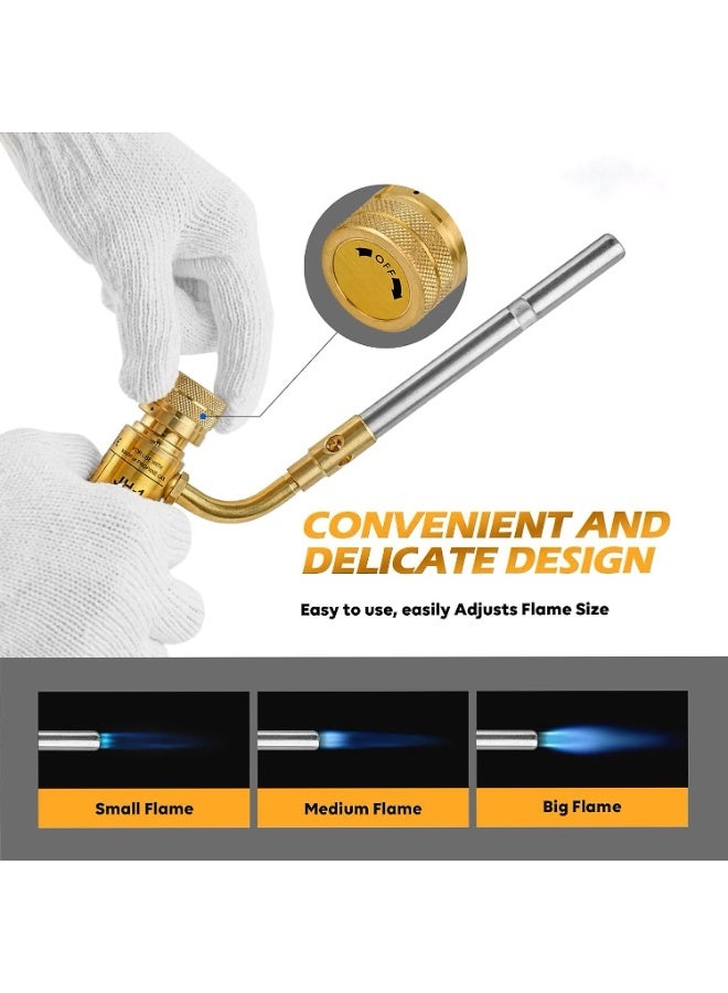 MAPP Gas Torch Head - 360 Degree Rotation Torch Tip & Adjustable Swirl Flame & Brass CGA600 Thread, Portable Torch for Welding Brazing Lighting Melting HAVC - Image 3