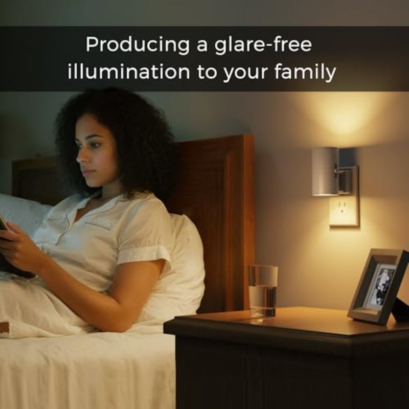 Night Light Plug in, Night Lights Plug into Wall, Light Sensor, Cement Gray Housing, Soft White Nightlight, 100LM Dimmable Nightlights for Hallway Bedroom Bathroom, 2 Pack - Image 5