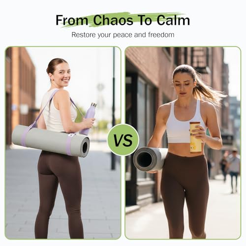 Slim Panda Yoga Mat Straps for Carrying, Adjustable Yoga Mat Carrier Sling Fits All Mats(Mat Not Included)(Light Grey) - Image 4