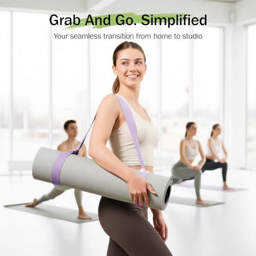 Slim Panda Yoga Mat Straps for Carrying, Adjustable Yoga Mat Carrier Sling Fits All Mats(Mat Not Included)(Light Grey) - Image 2